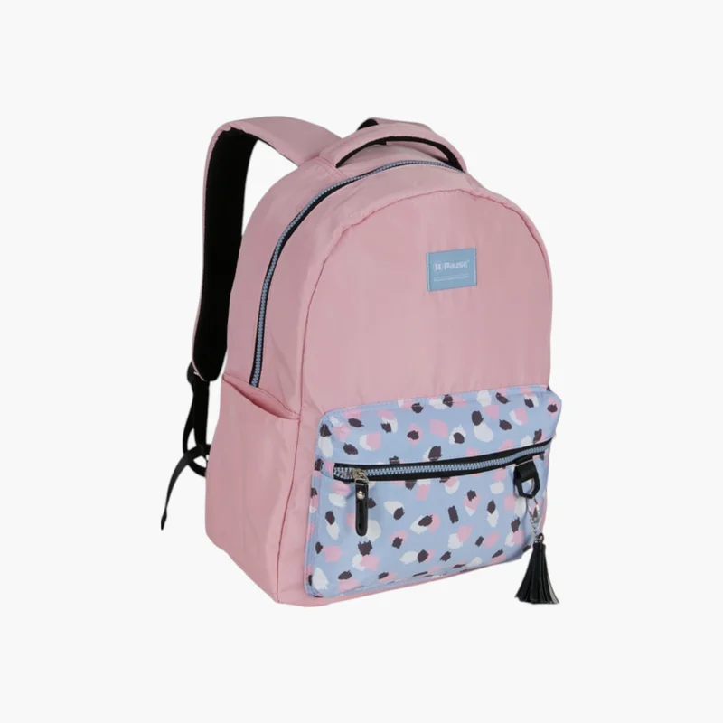 بوز Solid Backpack with Adjustable Straps and Zip Closure - 6x12x21 cms